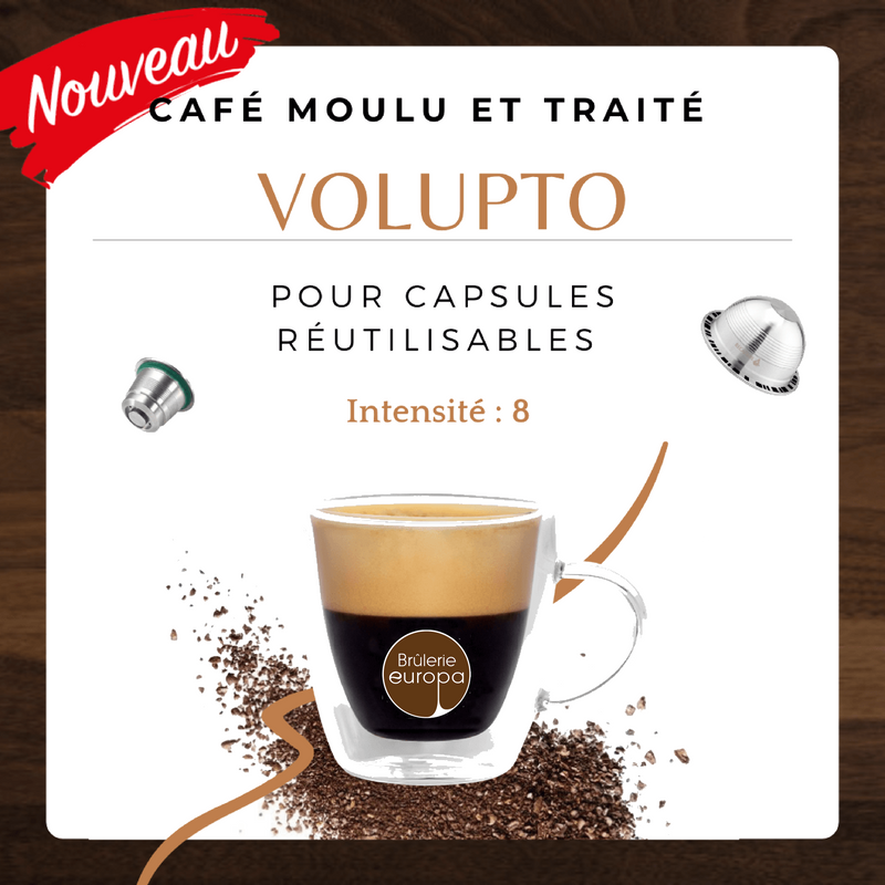 Volupto - Café moulu et traité pour capsule réutilisable Nespresso